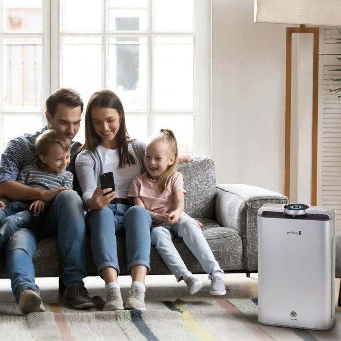 Webber AP9700 Silver WiFi w pomieszczeniu mieszkalnym